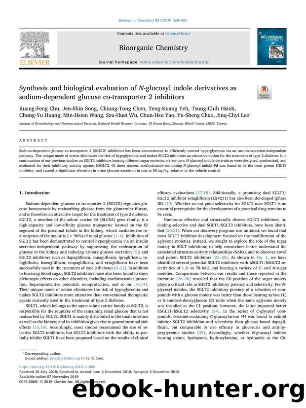 Synthesis and biological evaluation of N-glucosyl indole derivatives as sodium-dependent glucose co-transporter 2 inhibitors by unknow