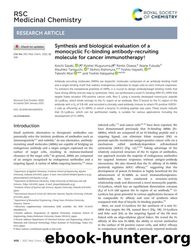 Synthesis and biological evaluation of a monocyclic Fc-binding antibody-recruiting molecule for cancer immunotherapy by unknow