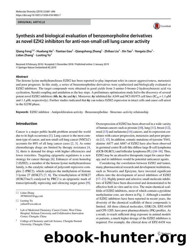 Synthesis and biological evaluation of benzomorpholine derivatives as novel EZH2 inhibitors for anti-non-small cell lung cancer activity by unknow