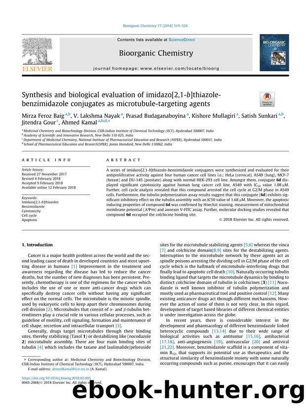 Synthesis and biological evaluation of imidazo[2,1-b]thiazole-benzimidazole conjugates as microtubule-targeting agents by unknow