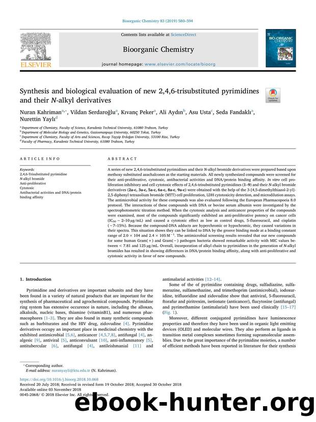 Synthesis and biological evaluation of new 2,4,6-trisubstituted pyrimidines and their N-alkyl derivatives by unknow