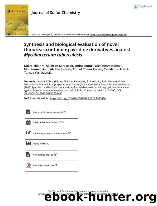 Synthesis and biological evaluation of novel thioureas containing pyridine derivatives against Mycobacterium tuberculosis by unknow