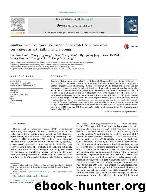 Synthesis and biological evaluation of phenyl-1H-1,2,3-triazole derivatives as anti-inflammatory agents by unknow