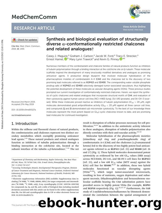 Synthesis and biological evaluation of structurally diverse Î±-conformationally restricted chalcones and related analogues by unknow