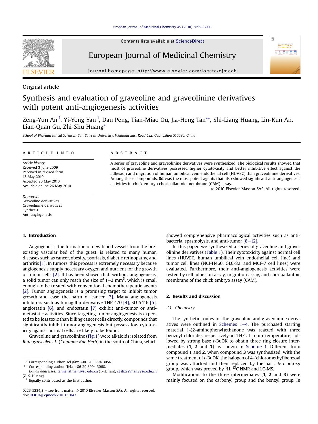 Synthesis and evaluation of graveoline and graveolinine derivatives with potent anti-angiogenesis activities by unknow