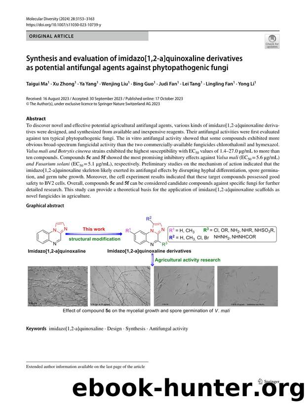 Synthesis and evaluation of imidazo[1,2-a]quinoxaline derivatives as potential antifungal agents against phytopathogenic fungi by unknow