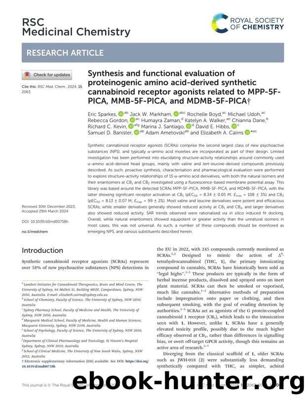 Synthesis and functional evaluation of proteinogenic amino acid-derived synthetic cannabinoid receptor agonists related to MPP-5F-PICA, MMB-5F-PICA, and MDMB-5F-PICA by unknow