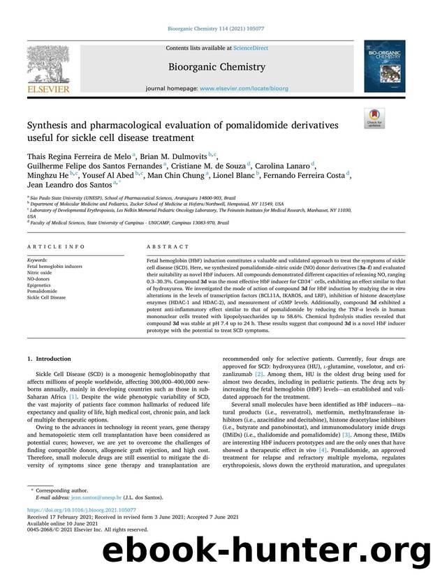 Synthesis and pharmacological evaluation of pomalidomide derivatives useful for sickle cell disease treatment by unknow