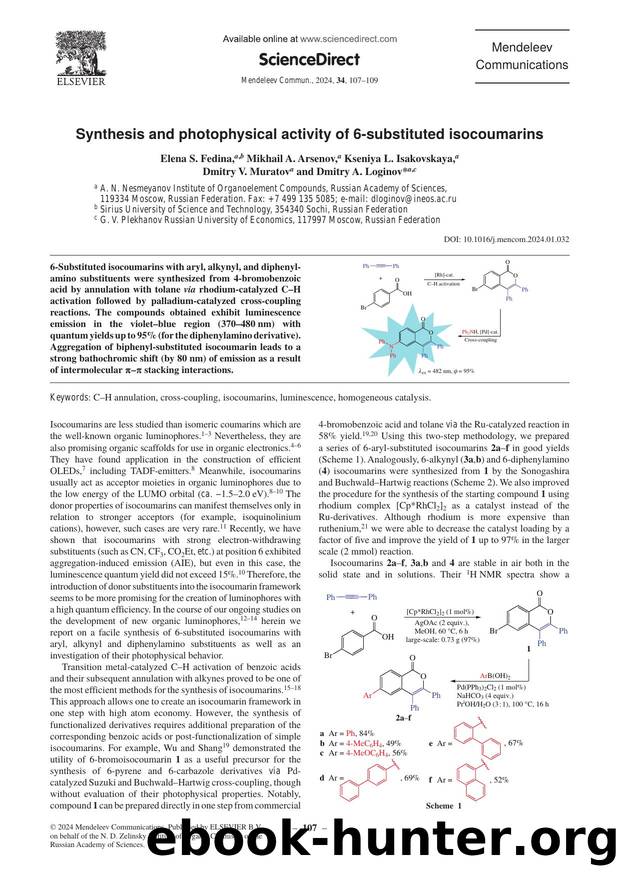 Synthesis and photophysical activity of 6-substituted isocoumarins by unknow
