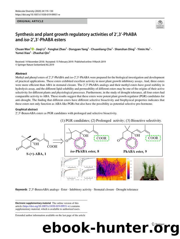 Synthesis and plant growth regulatory activities of 2â²,3â²-PhABA and iso-2â²,3â²-PhABA esters by unknow