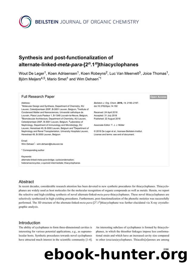 Synthesis and post-functionalization of alternate-linked-meta-para-[2n.1n]thiacyclophanes by unknow