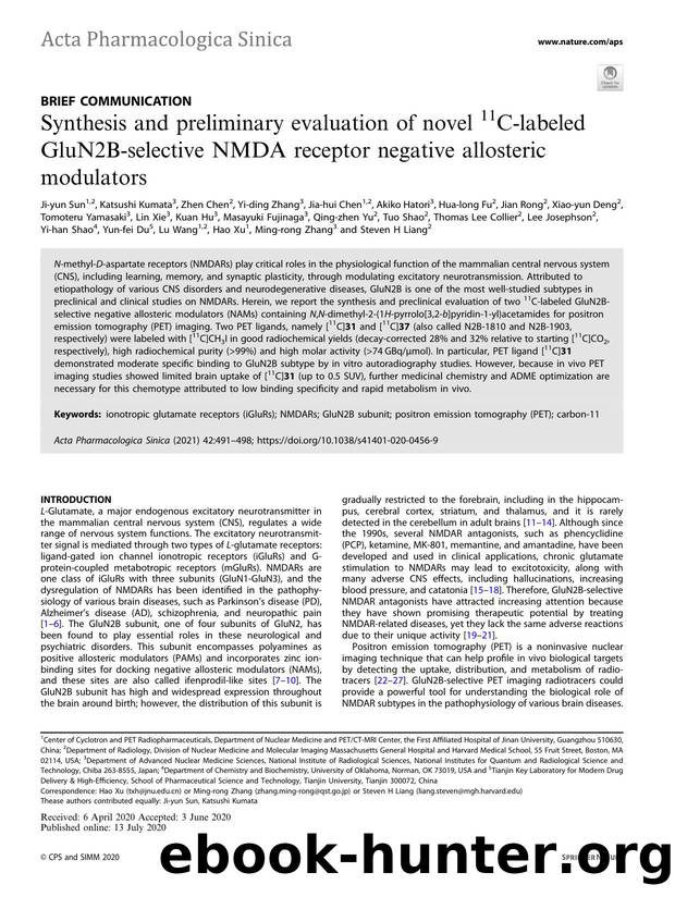 Synthesis and preliminary evaluation of novel 11C-labeled GluN2B-selective NMDA receptor negative allosteric modulators by unknow