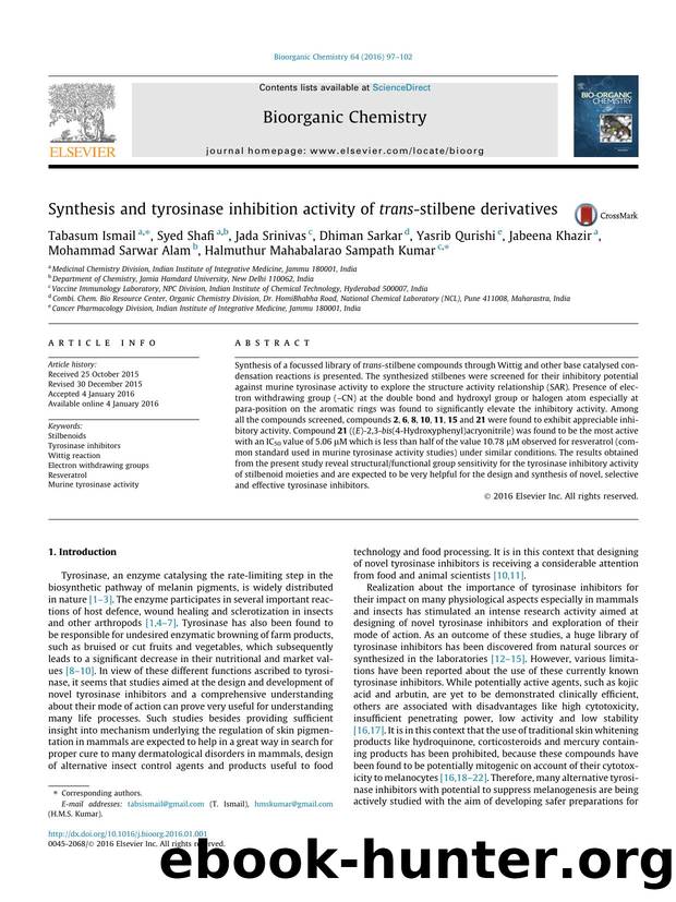 Synthesis and tyrosinase inhibition activity of trans-stilbene derivatives by unknow