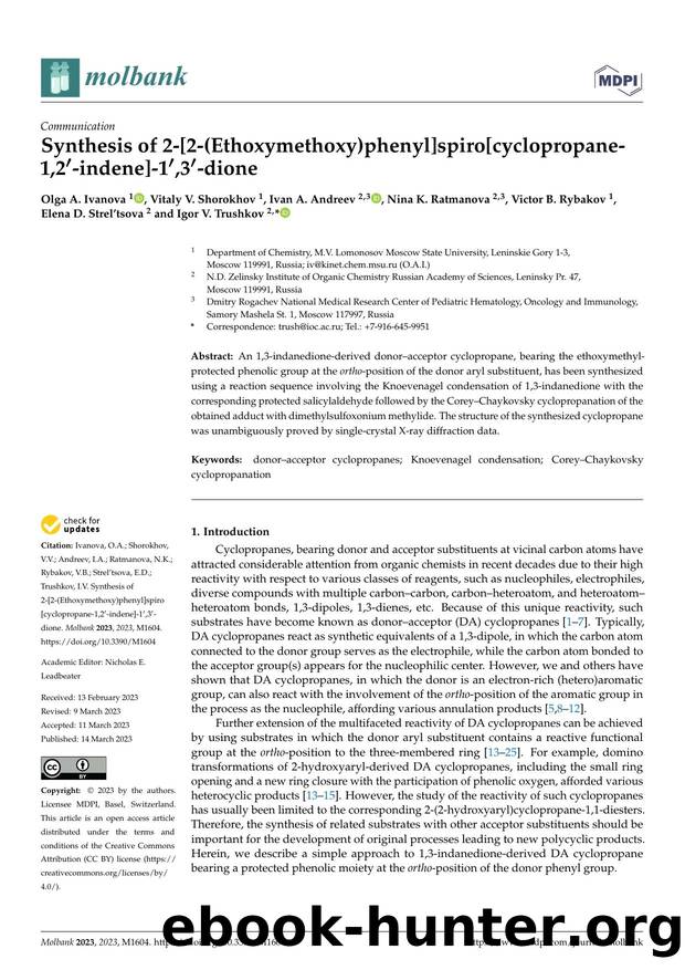 Synthesis of 2-[2-(Ethoxymethoxy)phenyl]spiro[cyclopropane-1,2'-indene]-1',3'-dione by unknow