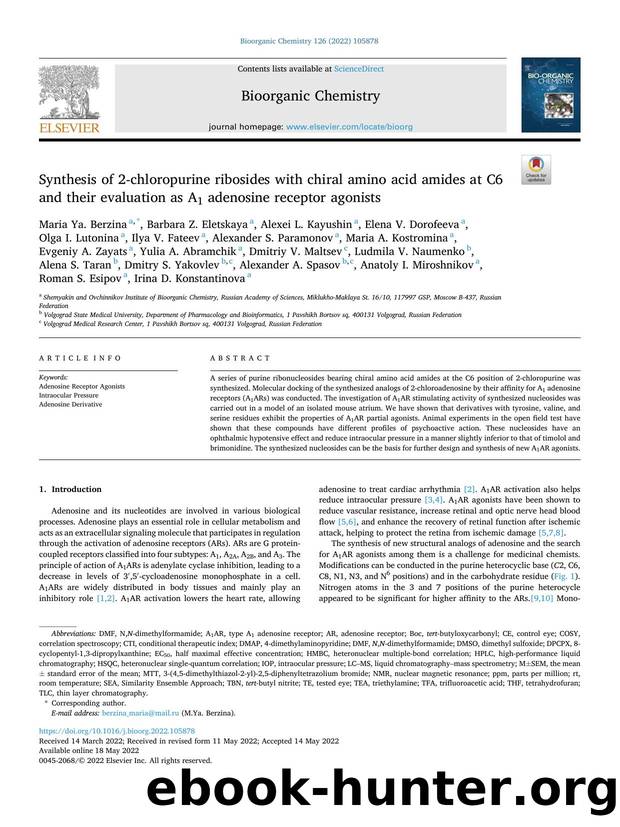 Synthesis of 2-chloropurine ribosides with chiral amino acid amides at C6 and their evaluation as A1 adenosine receptor agonists by unknow