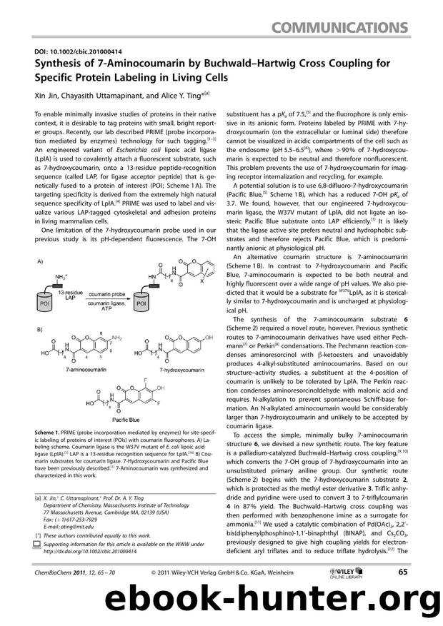 Synthesis of 7Aminocoumarin by BuchwaldHartwig Cross Coupling for Specific Protein Labeling in Living Cells by Unknown