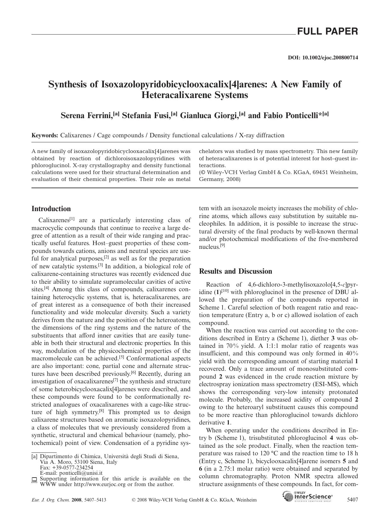 Synthesis of Isoxazolopyridobicyclooxacalix[4]arenes: A New Family of Heteracalixarene Systems by Unknown