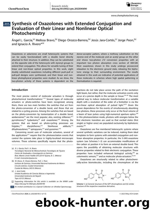 Synthesis of Oxazolones with Extended Conjugation and Evaluation of their Linear and Nonlinear Optical Photochemistry by Unknown