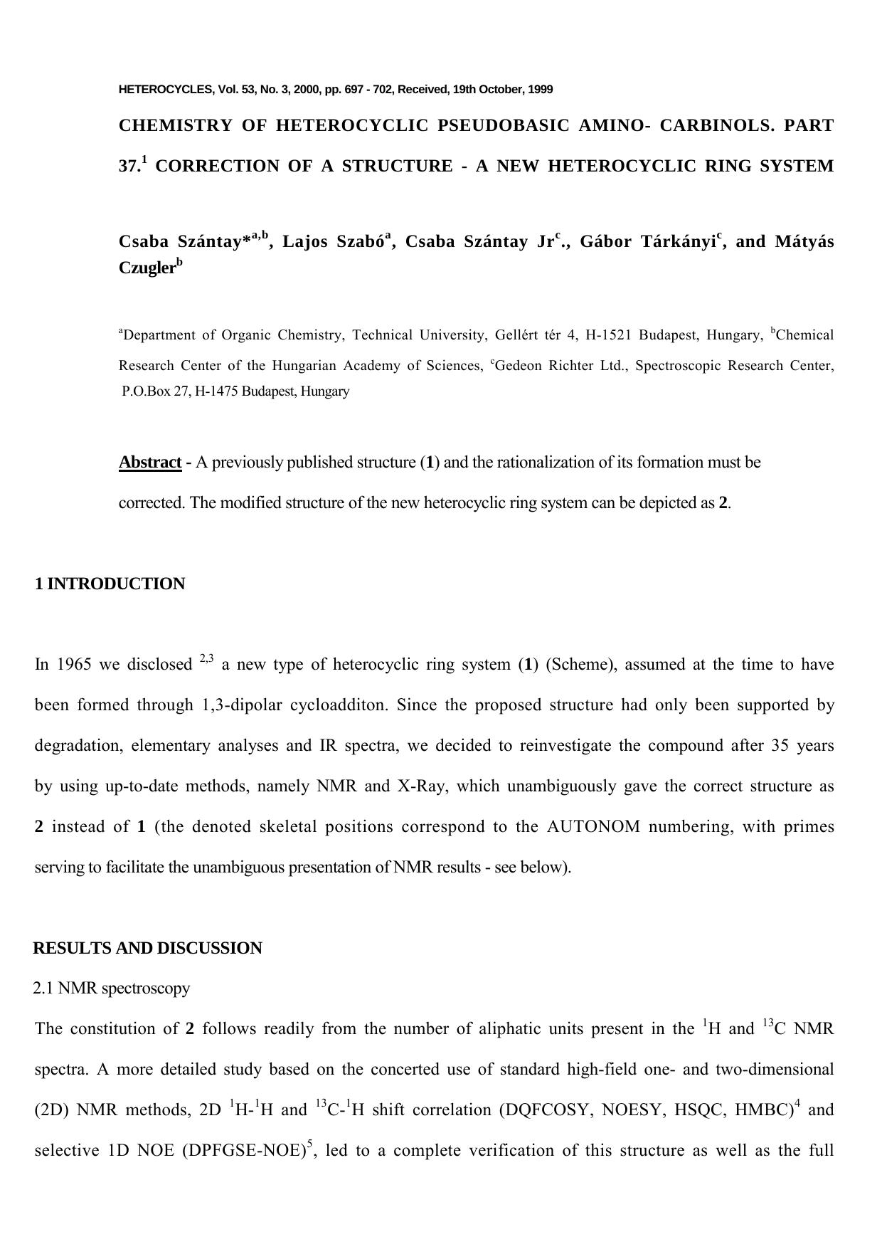 Synthesis of Vinca Alkaloids and Related Compounds LXX by Adam Demeter