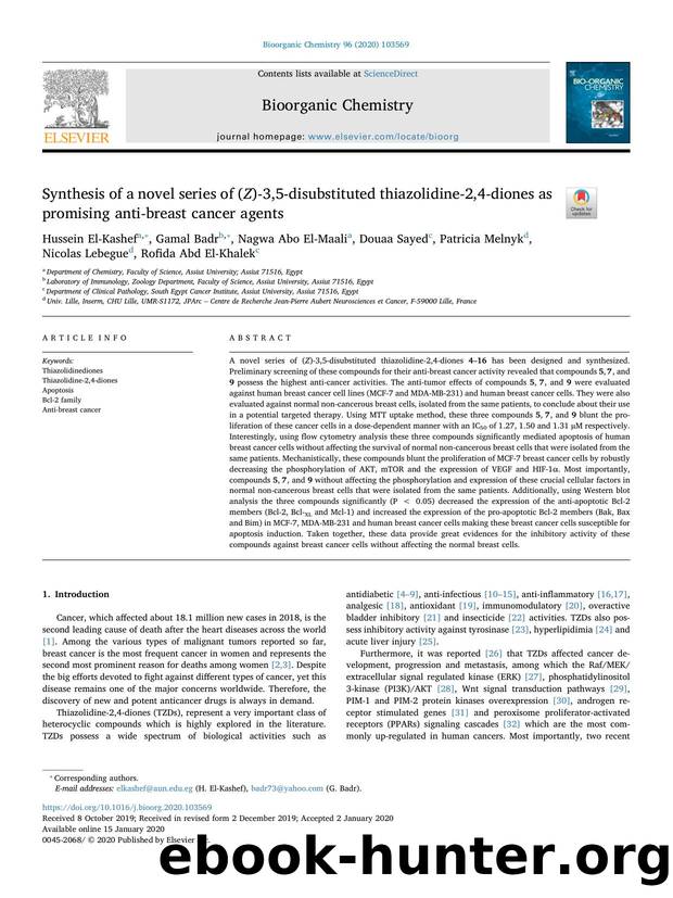 Synthesis of a novel series of (Z)-3,5-disubstituted thiazolidine-2,4-diones as promising anti-breast cancer agents by unknow