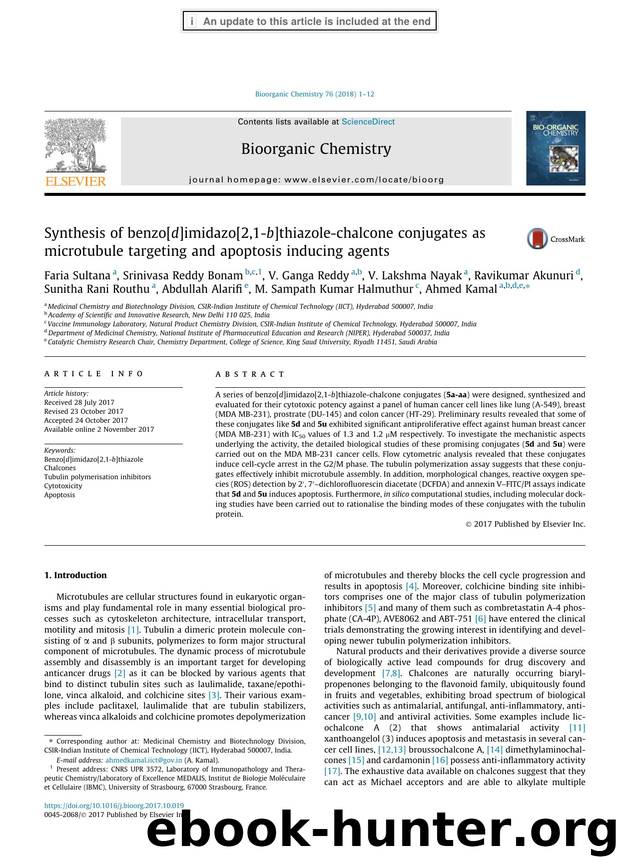 Synthesis of benzo[d]imidazo[2,1-b]thiazole-chalcone conjugates as microtubule targeting and apoptosis inducing agents by unknow