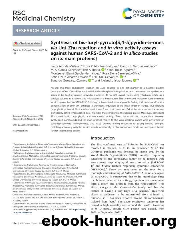 Synthesis of bis-furyl-pyrrolo[3,4-b]pyridin-5-ones via UgiâZhu reaction and in vitro activity assays against human SARS-CoV-2 and in silico studies on its main proteins by unknow