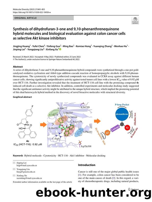 Synthesis of dihydrofuran-3-one and 9,10-phenanthrenequinone hybrid molecules and biological evaluation against colon cancer cells as selective Akt kinase inhibitors by unknow