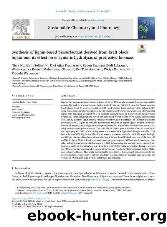 Synthesis of lignin-based biosurfactant derived from kraft black liquor and its effect on enzymatic hydrolysis of pretreated biomass by unknow