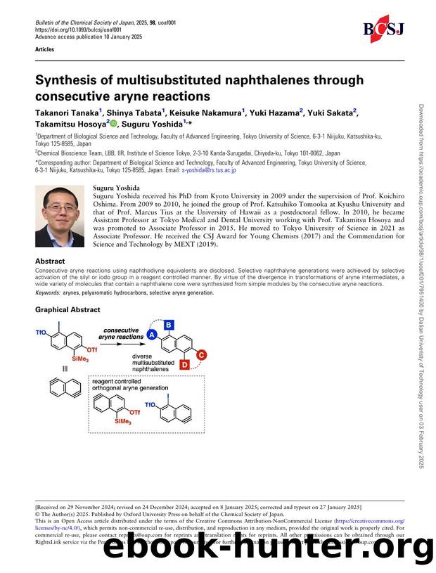 Synthesis of multisubstituted naphthalenes through consecutive aryne reactions by unknow