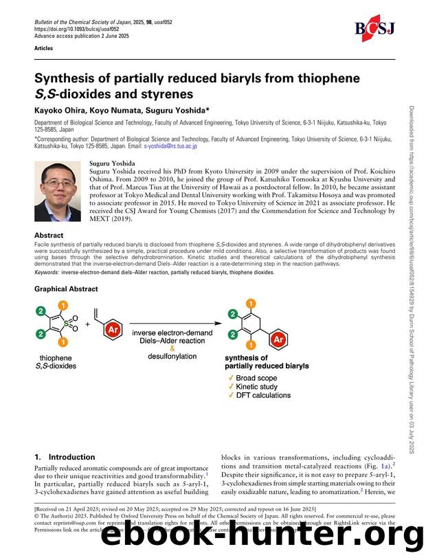 Synthesis of partially reduced biaryls from thiophene S,S-dioxides and styrenes by Kayoko Ohira & Koyo Numata & Suguru Yoshida