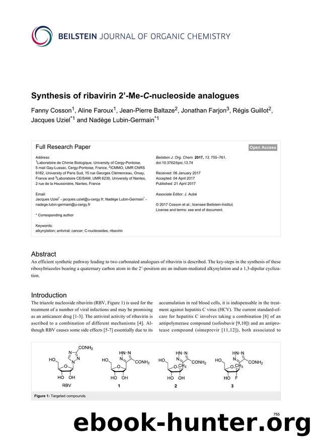 Synthesis of ribavirin 2â-Me-C-nucleoside analogues by unknow