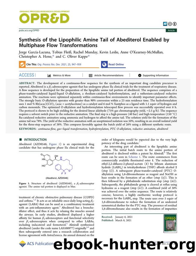 Synthesis of the Lipophilic Amine Tail of Abediterol Enabled by Multiphase Flow Transformations by unknow