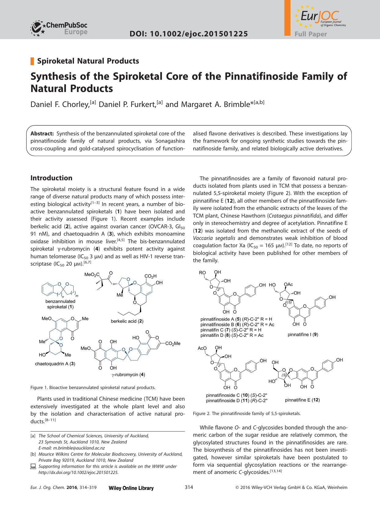 Synthesis of the Spiroketal Core of the Pinnatifinoside Family of Natural Products by Unknown