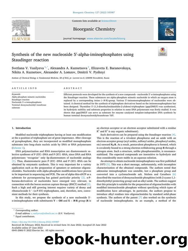Synthesis of the new nucleoside 5â²-alpha-iminophosphates using Staudinger reaction by unknow