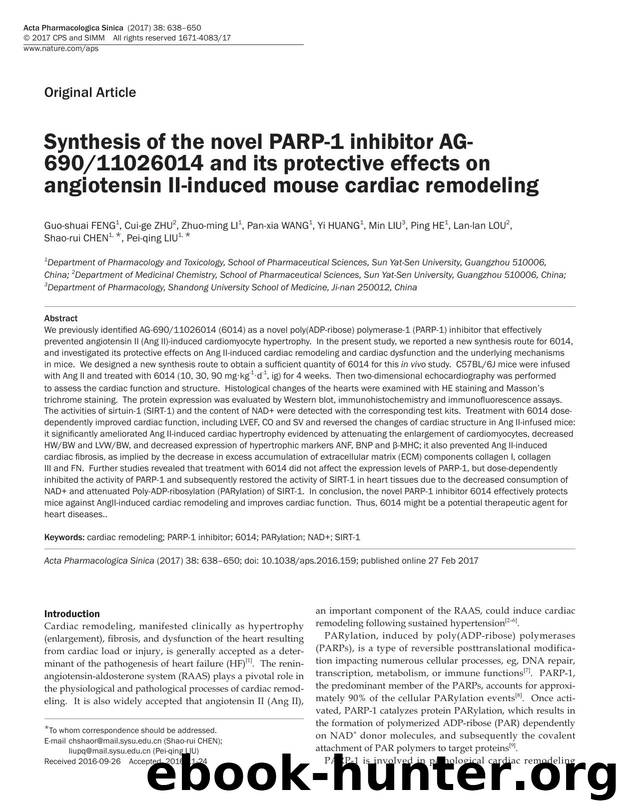 Synthesis of the novel PARP-1 inhibitor AG-69011026014 and its protective effects on angiotensin II-induced mouse cardiac remodeling by unknow