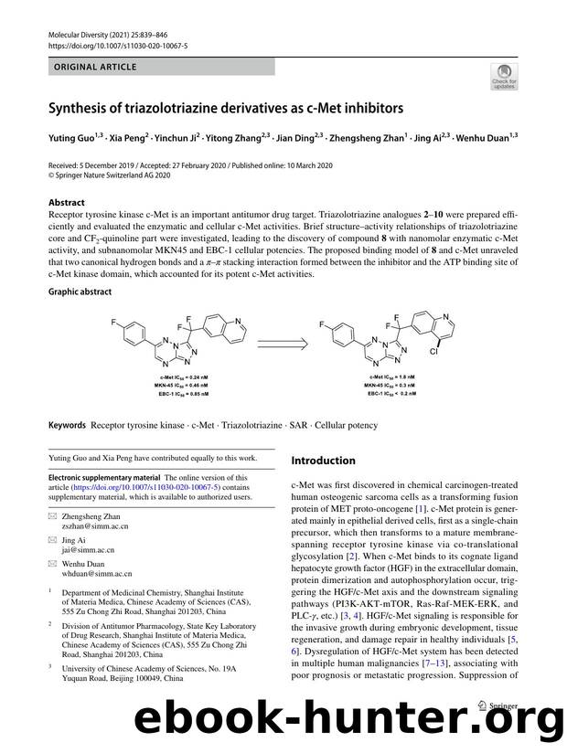 Synthesis of triazolotriazine derivatives as c-Met inhibitors by unknow