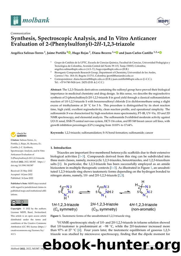 Synthesis, Spectroscopic Analysis, and In Vitro Anticancer Evaluation of 2-(Phenylsulfonyl)-2H-1,2,3-triazole by Angélica Salinas-Torres Jaime Portilla Hugo Rojas Diana Becerra & Juan-Carlos Castillo