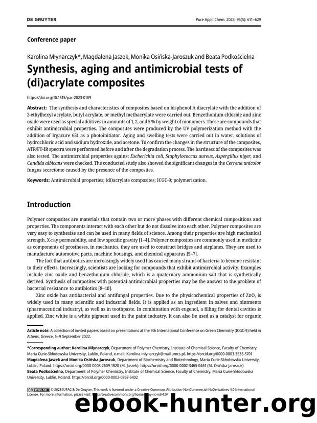 Synthesis, aging and antimicrobial tests of &#40;di&#41;acrylate composites by Karolina Młynarczyk