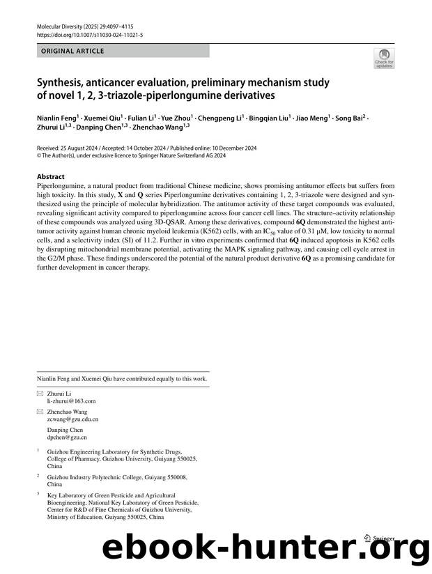 Synthesis, anticancer evaluation, preliminary mechanism study of novel 1, 2, 3-triazole-piperlongumine derivatives by unknow