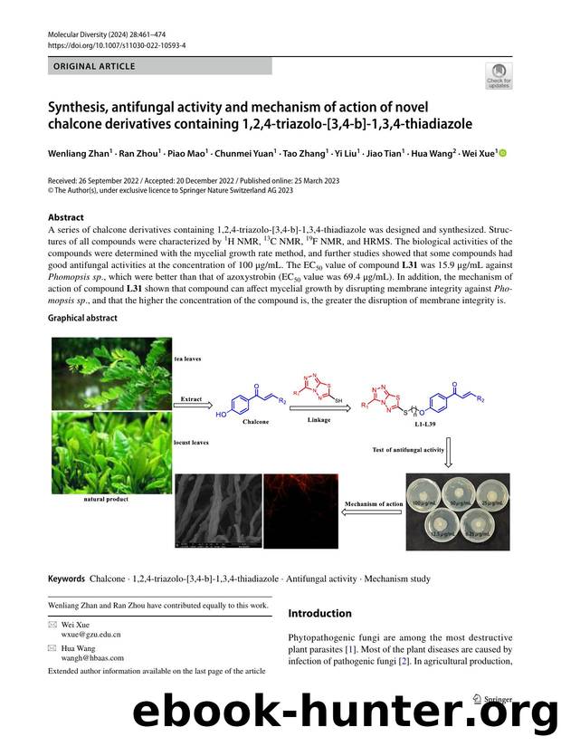 Synthesis, antifungal activity and mechanism of action of novel chalcone derivatives containing 1,2,4-triazolo-[3,4-b]-1,3,4-thiadiazole by unknow