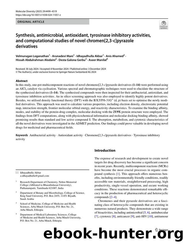 Synthesis, antimicrobial, antioxidant, tyrosinase inhibitory activities, and computational studies of novel chromen[2,3-c]pyrazole derivatives by unknow