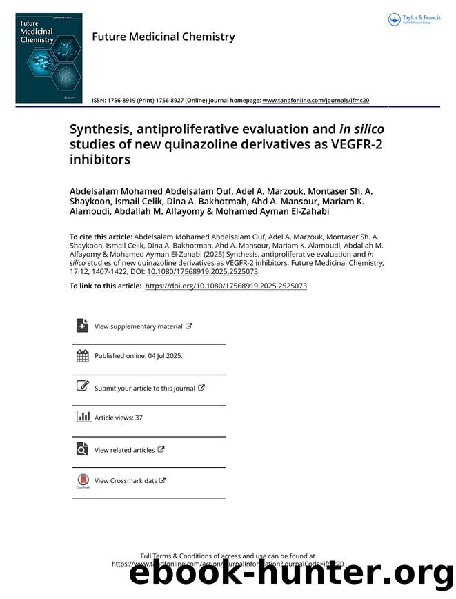 Synthesis, antiproliferative evaluation and in silico studies of new quinazoline derivatives as VEGF by unknow
