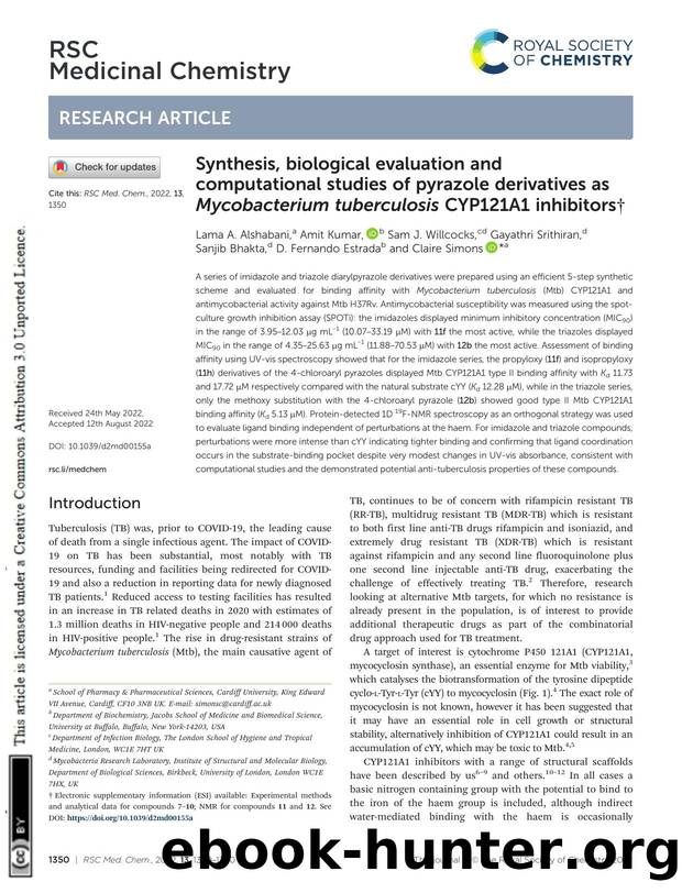 Synthesis, biological evaluation and computational studies of pyrazole derivatives as Mycobacterium tuberculosis CYP121A1 inhibitors by unknow