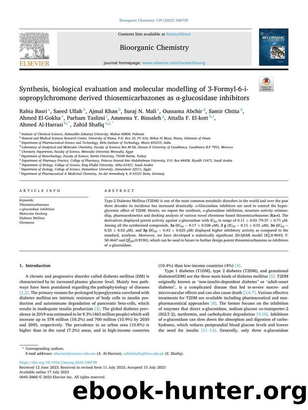 Synthesis, biological evaluation and molecular modelling of 3-Formyl-6-isopropylchromone derived thiosemicarbazones as ÃÂ±-glucosidase inhibitors by unknow