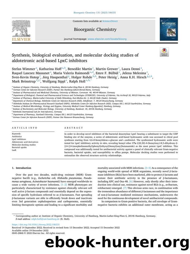 Synthesis, biological evaluation, and molecular docking studies of aldotetronic acid-based LpxC inhibitors by unknow