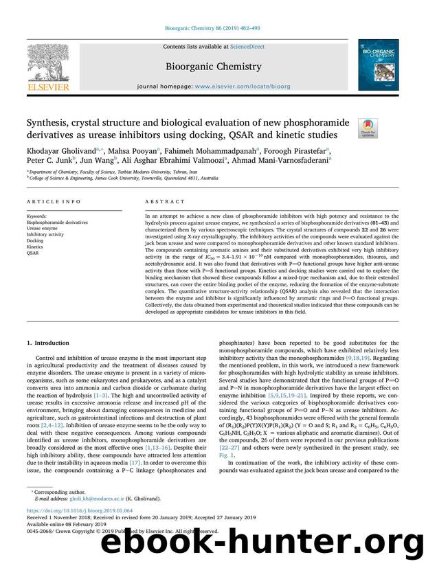 Synthesis, crystal structure and biological evaluation of new phosphoramide derivatives as urease inhibitors using docking, QSAR and kinetic studies by unknow