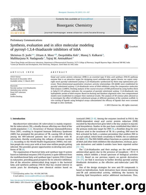 Synthesis, evaluation and in silico molecular modeling of pyrroyl-1,3,4-thiadiazole inhibitors of InhA by unknow