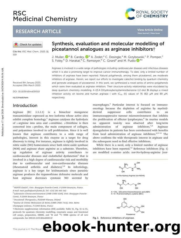 Synthesis, evaluation and molecular modelling of piceatannol analogues as arginase inhibitors by unknow