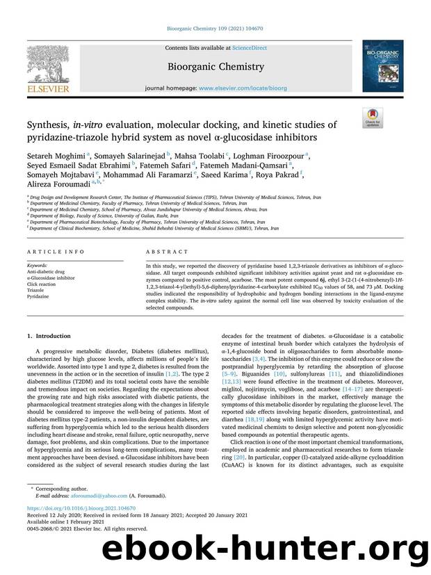 Synthesis, in-vitro evaluation, molecular docking, and kinetic studies of pyridazine-triazole hybrid system as novel Î±-glucosidase inhibitors by unknow
