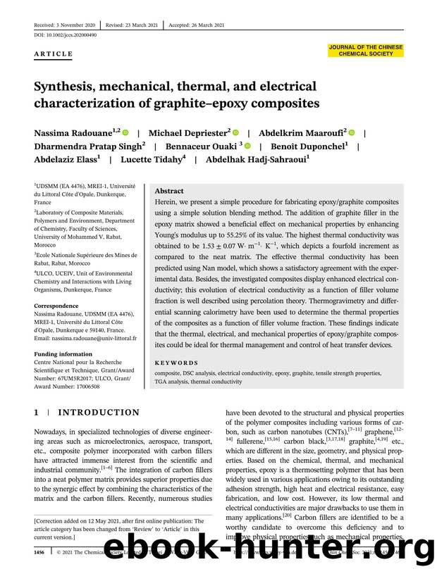 Synthesis, mechanical, thermal, and electrical characterization of graphite-epoxy composites by Unknown